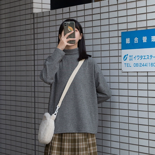 Молоковая планета-планета густая/мягкая/вертикальная/симпатичная двусторонняя рубашка с твердым цветом базовая рубашка с твердым цветом для женщин осенью и зимой