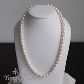 天然无核淡水珍珠项链白色正圆极强光泽细微瑕S925银珠扣气质女款