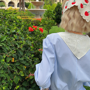 milktina定制丨法式女孩的悠长假期小众设计蕾丝拼接衬衫+半身裙