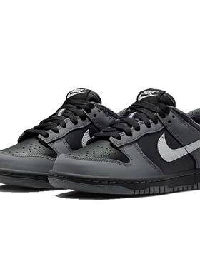耐克大童鞋2025冬新品DUNK LOW复古灰黑撞色休闲运动鞋IM6028-010