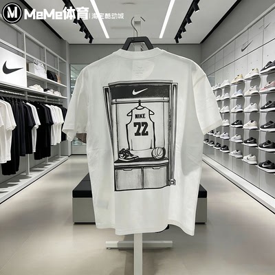 耐克男子复古印花篮球风短袖T恤
