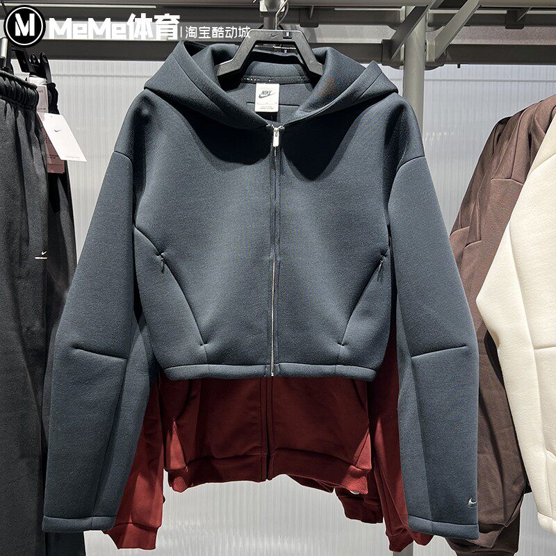 耐克女装外套2025冬季新品短款保暖连帽衫运动休闲夹克HV2077-010