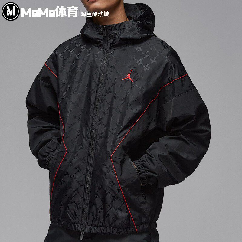 耐克男子夹克2025秋款Draft潮酷满印提花休闲运动外套 HV0555-010