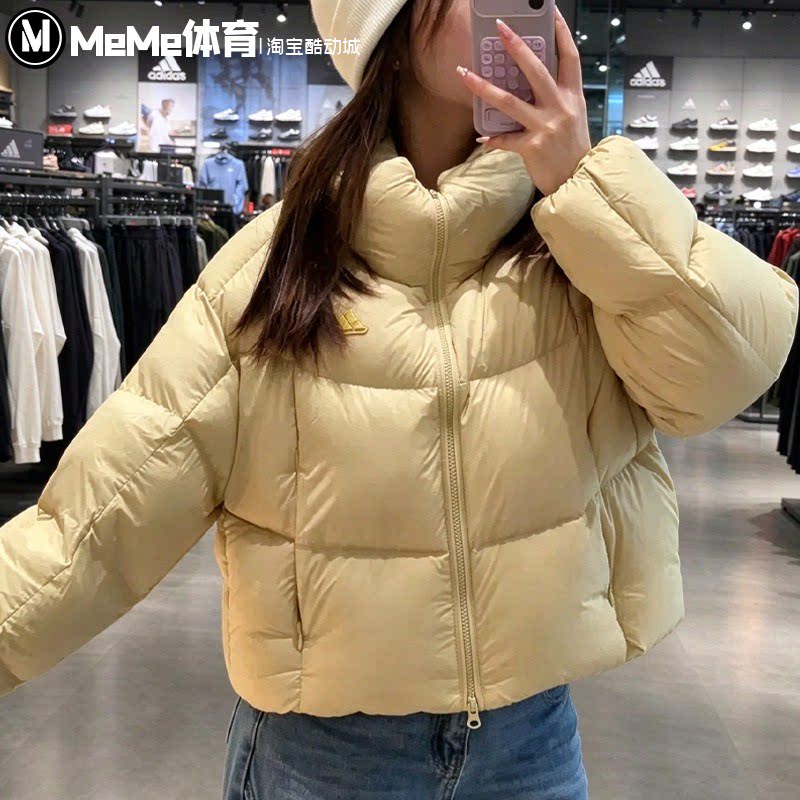 阿迪达斯女装防风保暖高领羽绒服