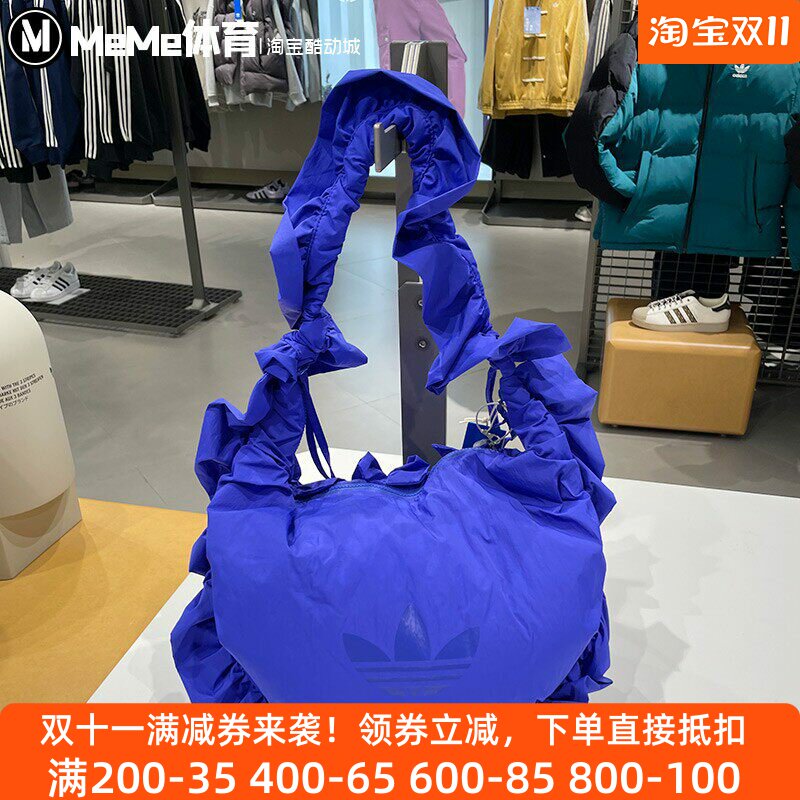 阿迪达斯三叶草女包2025冬季新品大号荷叶花边手提包单肩包IA8914