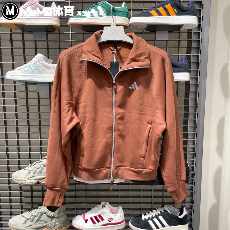 阿迪达斯女装2025冬季新品指姆扣运动休闲加绒保暖夹克外套KC0048