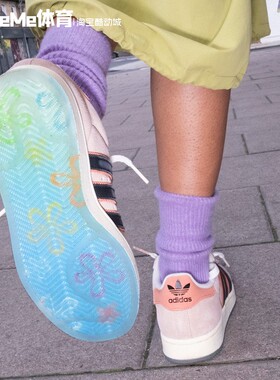 阿迪达斯三叶草海绵宝宝联名款经典贝壳头男女板鞋2025冬款JQ6778