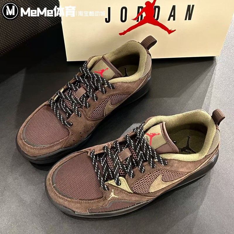 耐克大童鞋2025冬新品Jordan复古做旧焦糖色休闲舒释鞋HQ0506-200