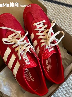 阿迪达斯三叶草女鞋2026春款SL72复古薄底新年红休闲运动鞋IE3475