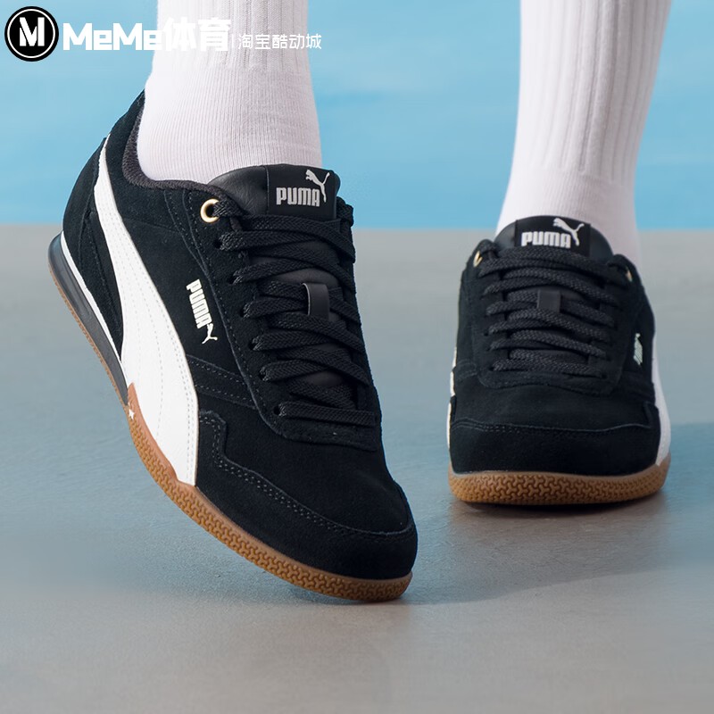 PUMA彪马女鞋2025冬复古黑白配色轻便耐磨运动休闲板鞋 402673-01