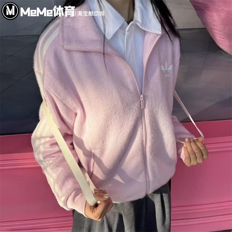 阿迪达斯三叶草女子2025冬季新品减龄甜美风保暖运动服外套KS7778