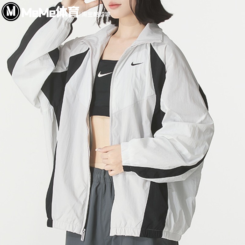 耐克女装2025秋季新品刺绣小标撞色防风衣运动夹克外套HV4030-078