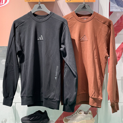 阿迪达斯男子2025春季新款运动时尚百搭复古圆领卫衣套头衫JZ8420