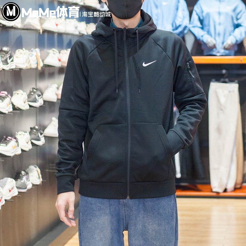耐克男子外套2025冬款户外健身运动加绒保暖连帽衫夹克DQ4831-010