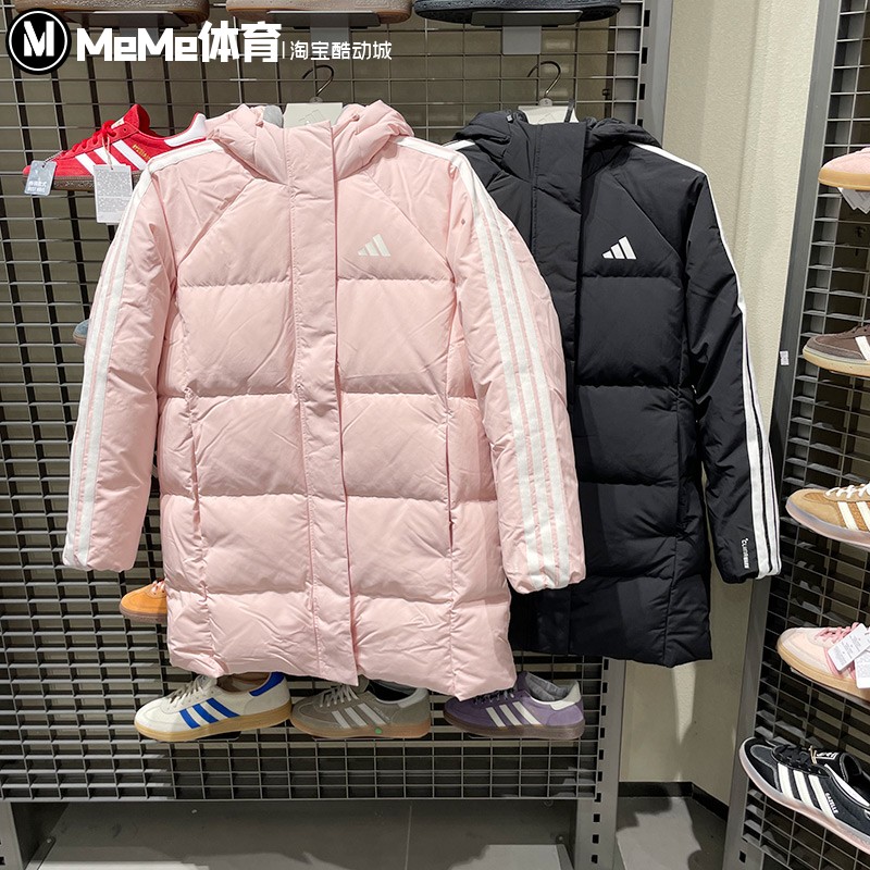 阿迪达斯女子鸭绒羽绒服2025冬新品中长款拒水防风保暖外套KC2486