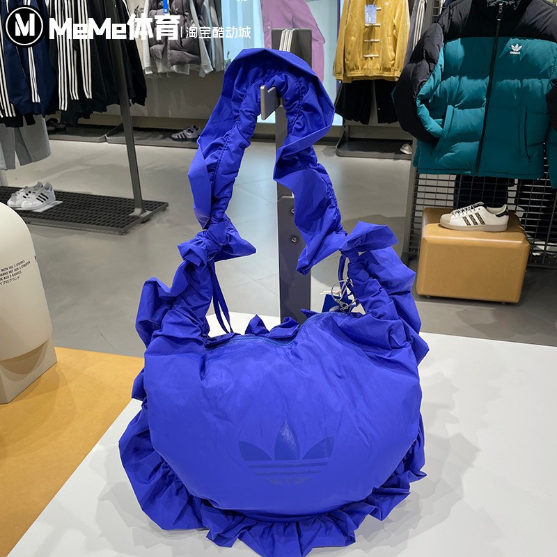 阿迪达斯三叶草女包2025冬季新品大号荷叶花边手提包单肩包IA8914