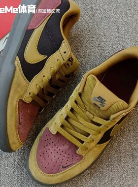 耐克男鞋2025冬季新品SB系列复古翻毛皮橄榄绿棕滑板鞋DV5477-008