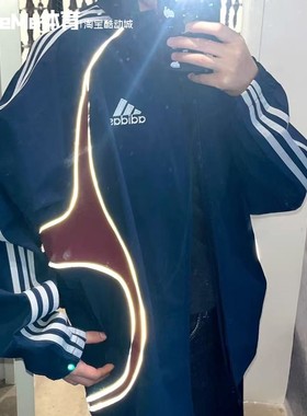 阿迪达斯三叶草男子足球风夹克2025秋季款复古撞色运动外套KE5847