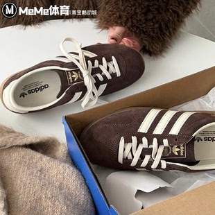 阿迪达斯三叶草2026夏款女鞋巧克力棕复古风德训鞋薄低板鞋IH6932