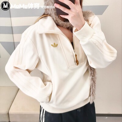 阿迪达斯三叶草卫衣女2026新年款简约慵懒风休闲运动套头衫KT0725