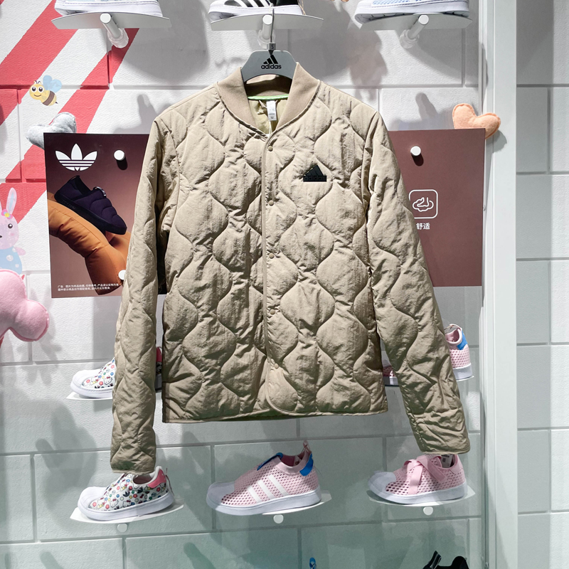 阿迪达斯男装2024春新款防风保暖运动休闲棉服外套 JE8571 JE8570