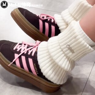 GAZELLE甜酷粉棕厚底板鞋 IH6786 阿迪达斯三叶草女子2025冬款 正品
