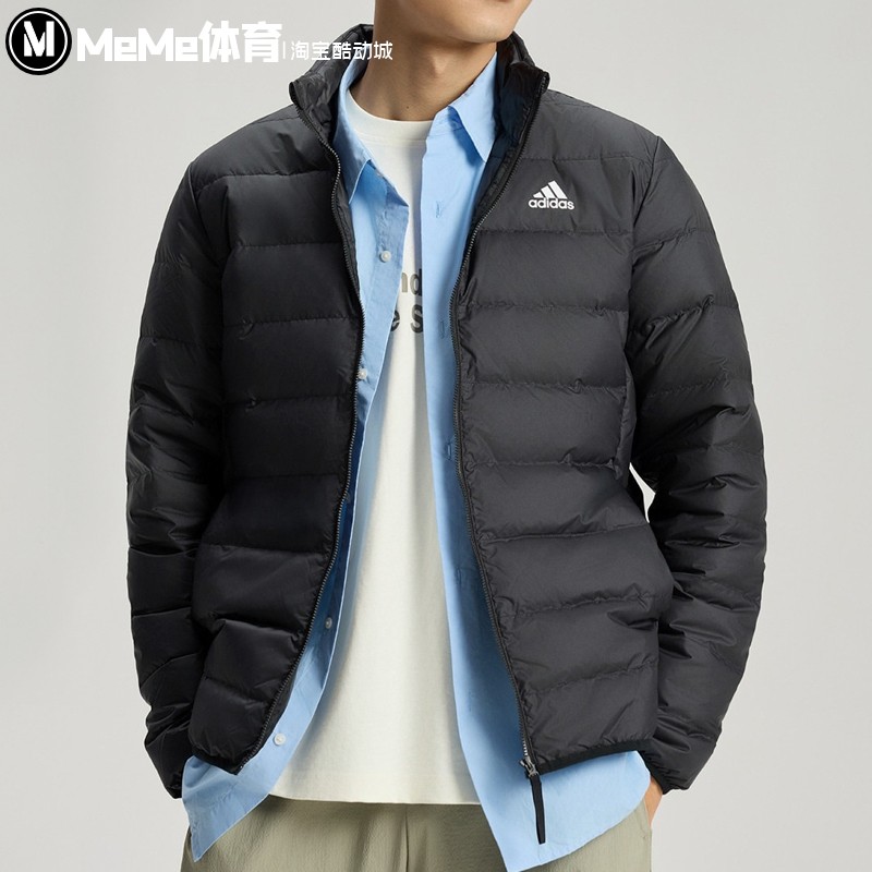 阿迪达斯男子鸭绒羽绒服2025冬季新品修身保暖休闲运动外套KG3150