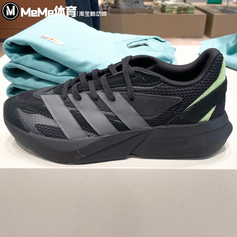 阿迪达斯男鞋2025秋款LIGHTBLAZE黑灰撞色运动鞋流光跑步鞋JR3465