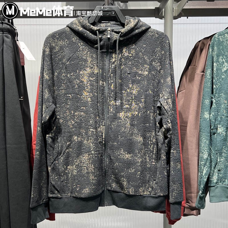 耐克男装2025冬季新品纹理保暖薄绒连帽衫运动夹克外套IF2866-010