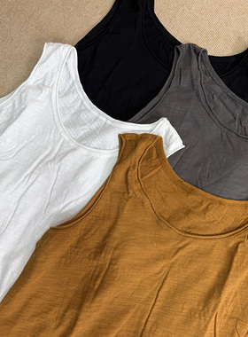 爆爆款简约百搭纯色宽松慵懒风无袖吊带背心内搭女装C01