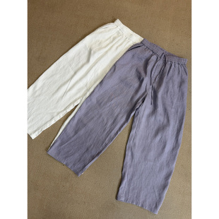 女裤 日系复古松紧腰阔腿休闲裤 100%汉麻爆款 95005 高货