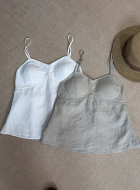 36支100%汉麻简约防凸点自带杯垫吊带背心夏季内搭外穿662