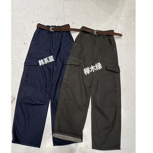 2025秋冬新款加绒加厚工装裤女宽松显瘦百搭休闲直筒裤-88038