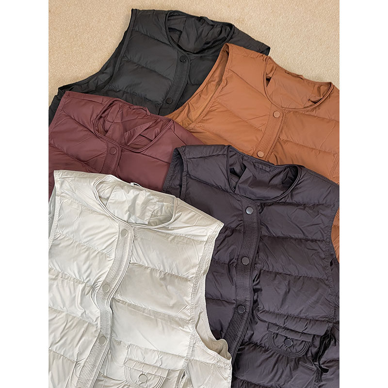 通勤圆领单排扣90白鸭绒羽绒马甲女百搭显瘦保暖外套马夹7706,女装/女士精品,汉服上装,淘宝优惠券,粉丝福利购,淘宝优惠卷