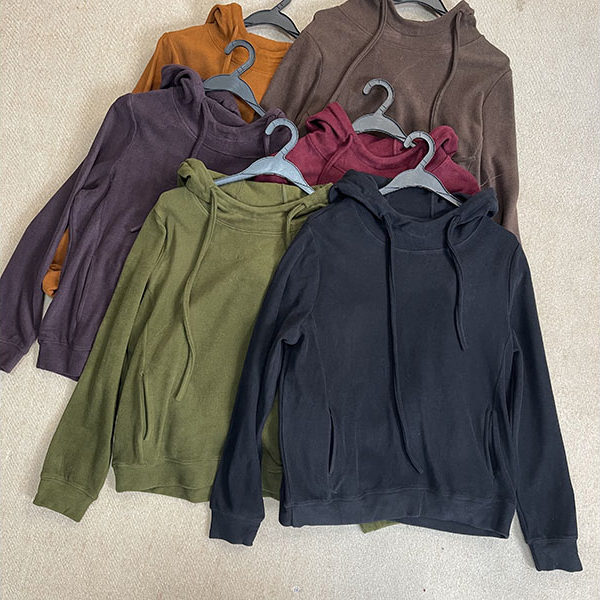 极简风连帽卫衣女长袖修身显瘦百搭纯色通勤上衣6196