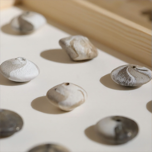 nituli双色柴烧陶纺轮 宠物毛纺锤纺线 纺轮 纺线工具 手工艺品