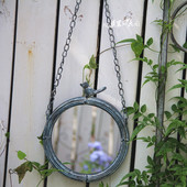 莫里斯花园 饰 花园家居用品小鸟镜子壁挂壁面装