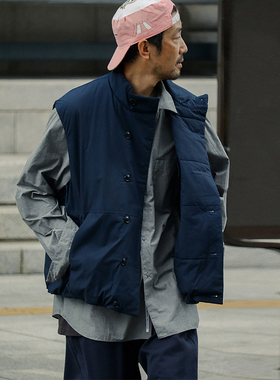 NANAMICA 23AW 日系机能防水加厚保暖立领夹棉马甲男女同款棉服