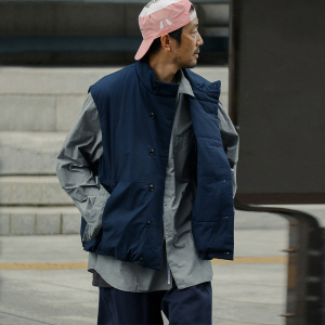 NANAMICA 23AW 日系机能防水加厚保暖立领夹棉马甲男女同款棉服