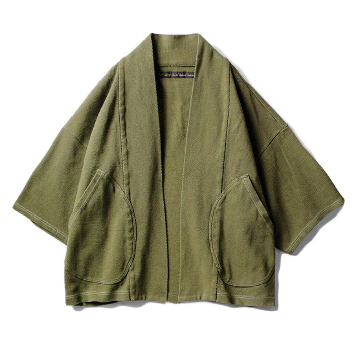 平田和宏 KAPITAL 22SS日韩系蜡染水洗双色纯棉透气宽松短袖道袍