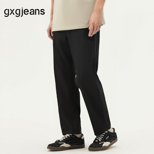gxg.jeans男装 黑色简约通勤休闲九分裤西裤薄款裤子男25年夏新品