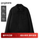 gxg.jeans男装 24年冬季 黑色简约基础宽松羽绒呢外套短款 大衣