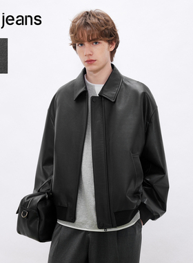 【真皮】gxgjeans男装 简约宽松翻领真皮皮衣夹克外套男 26春新品