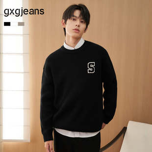 4色可选 白色毛衣圆领针织衫 gxgjeans男装 新款 男 2024年冬季