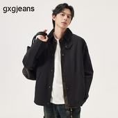 gxg.jeans男装 25秋 拼接灯芯绒领格纹内里夹克教练宽松夹克外套