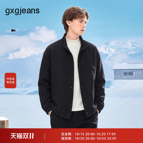 立领男秋冬款工装羽绒服简约复古