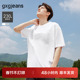gxgjeans男装 25夏热卖 字母压印重磅白色休闲宽松纯棉短袖 t恤男