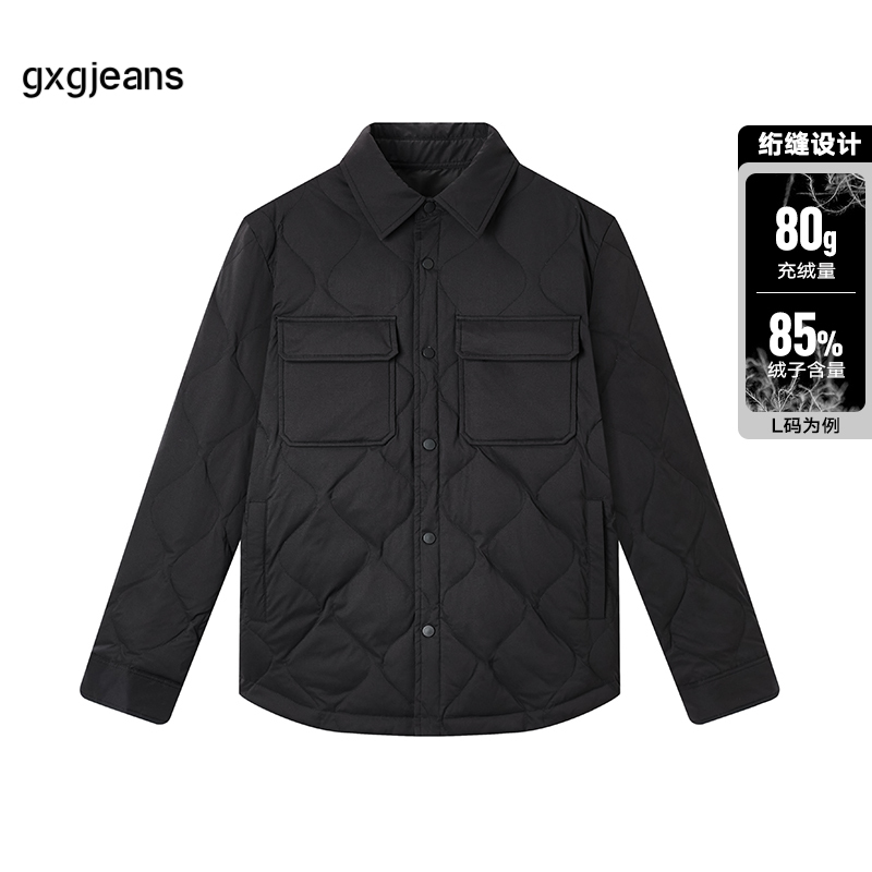 衬衫式羽绒服，简约休闲