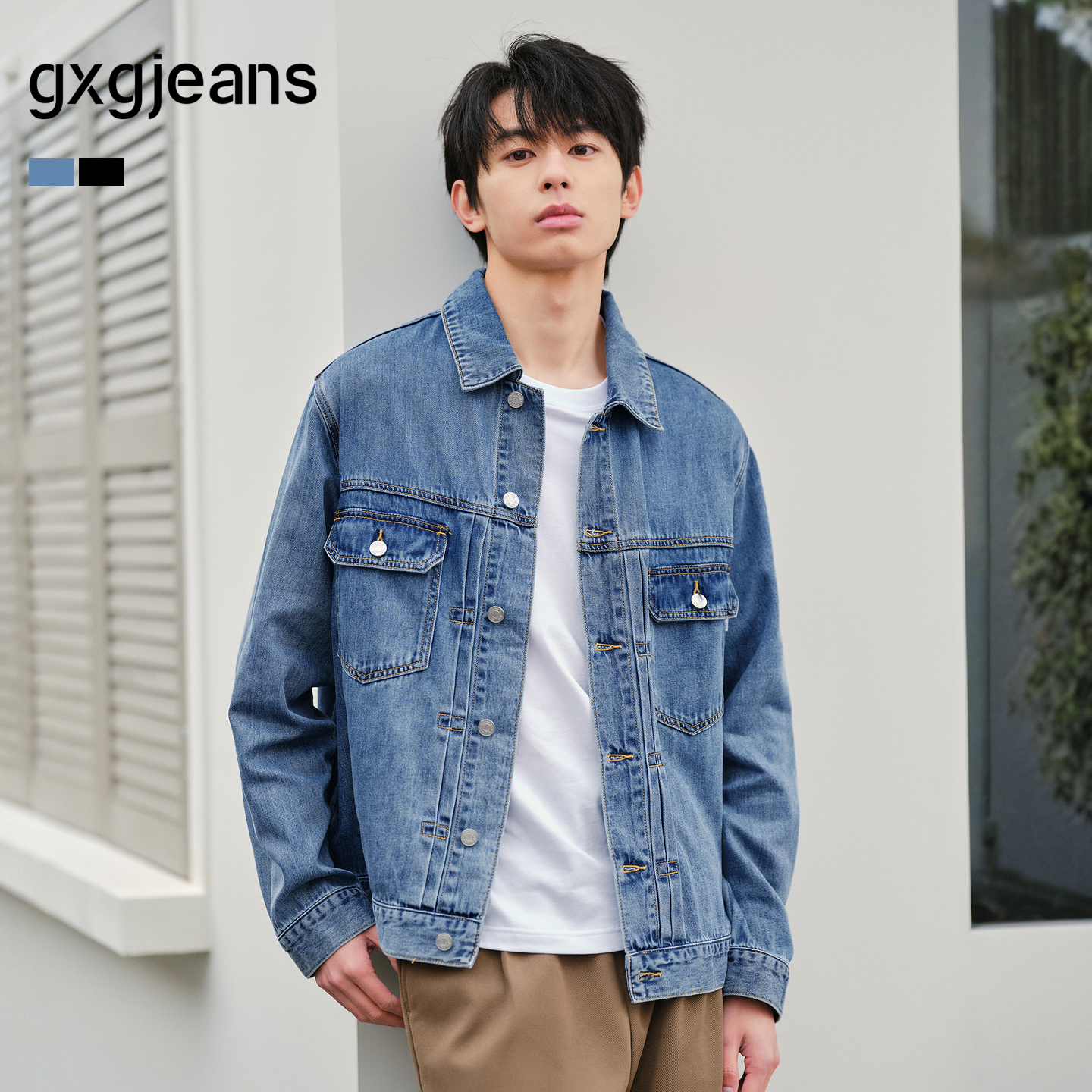两色牛仔夹克,休闲多搭