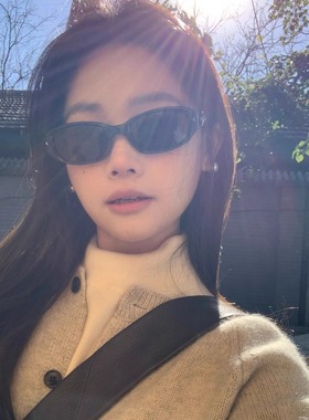 MELIYA复古猫眼墨镜女ins黑色方框高级感圆小脸防紫外线太阳镜男